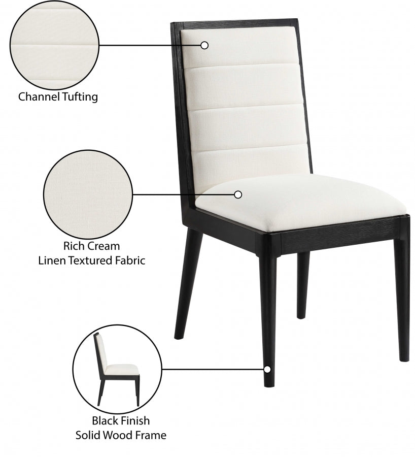 Chaise de salle à manger en tissu texturé en lin Bristol