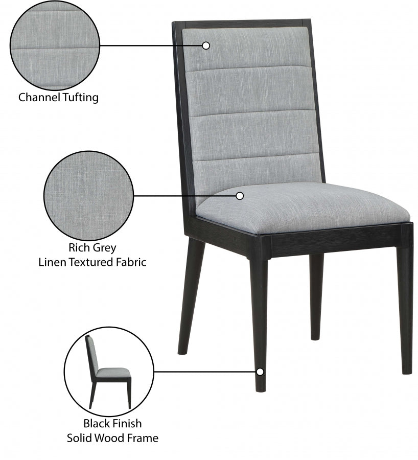 Chaise de salle à manger en tissu texturé en lin Bristol