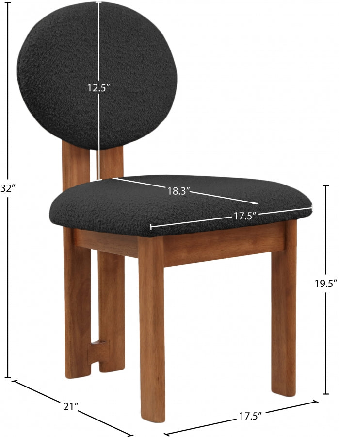 Chaise de restauration en tissu napa boucle