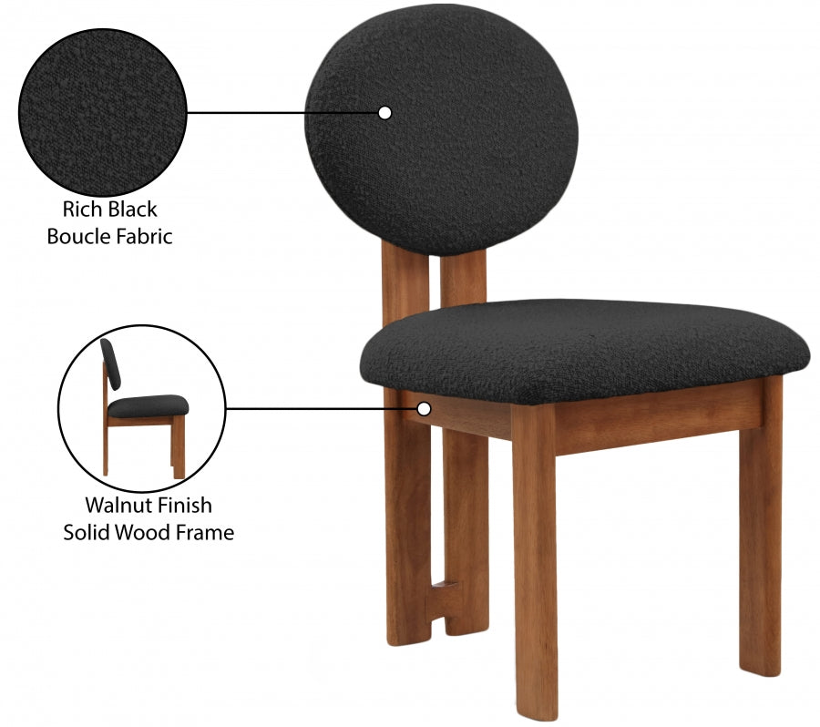 Chaise de restauration en tissu napa boucle