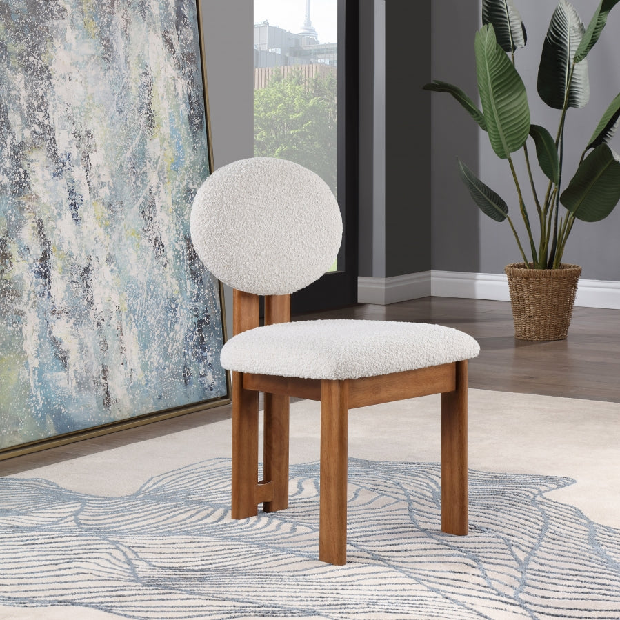 Chaise de restauration en tissu napa boucle