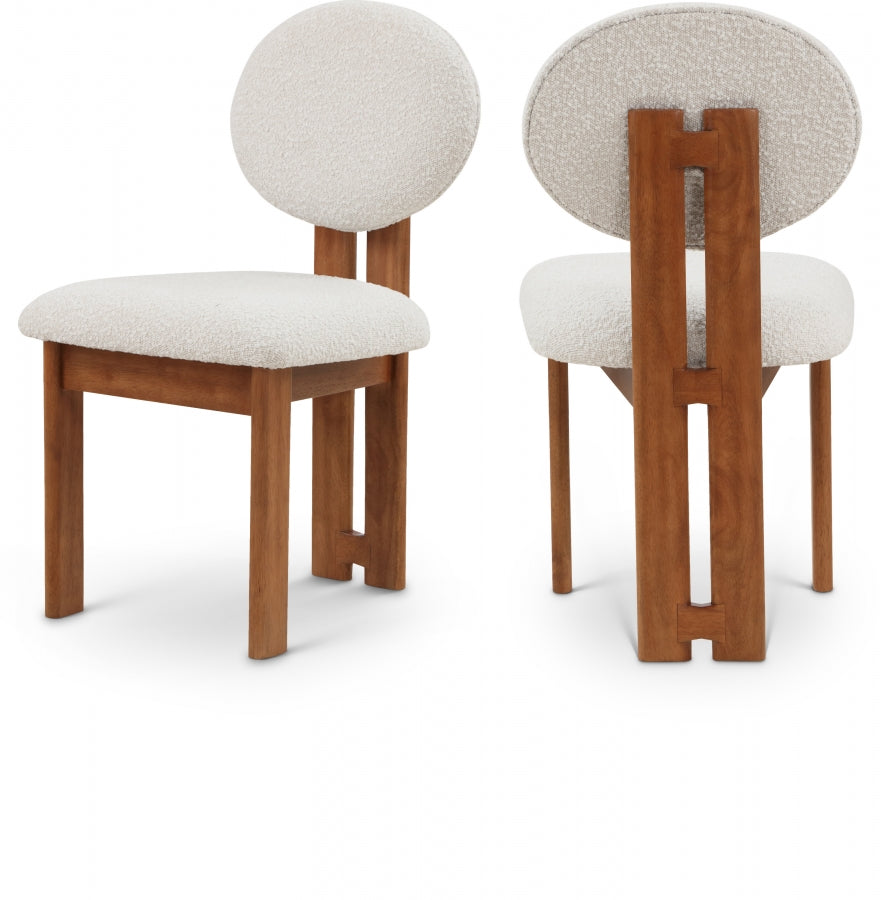 Chaise de restauration en tissu napa boucle
