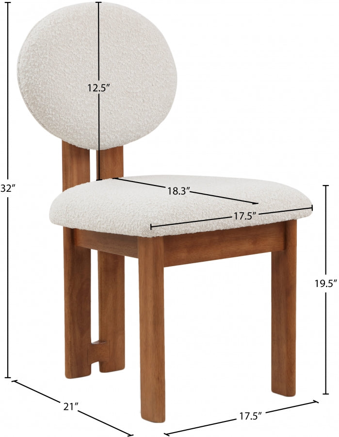 Chaise de restauration en tissu napa boucle