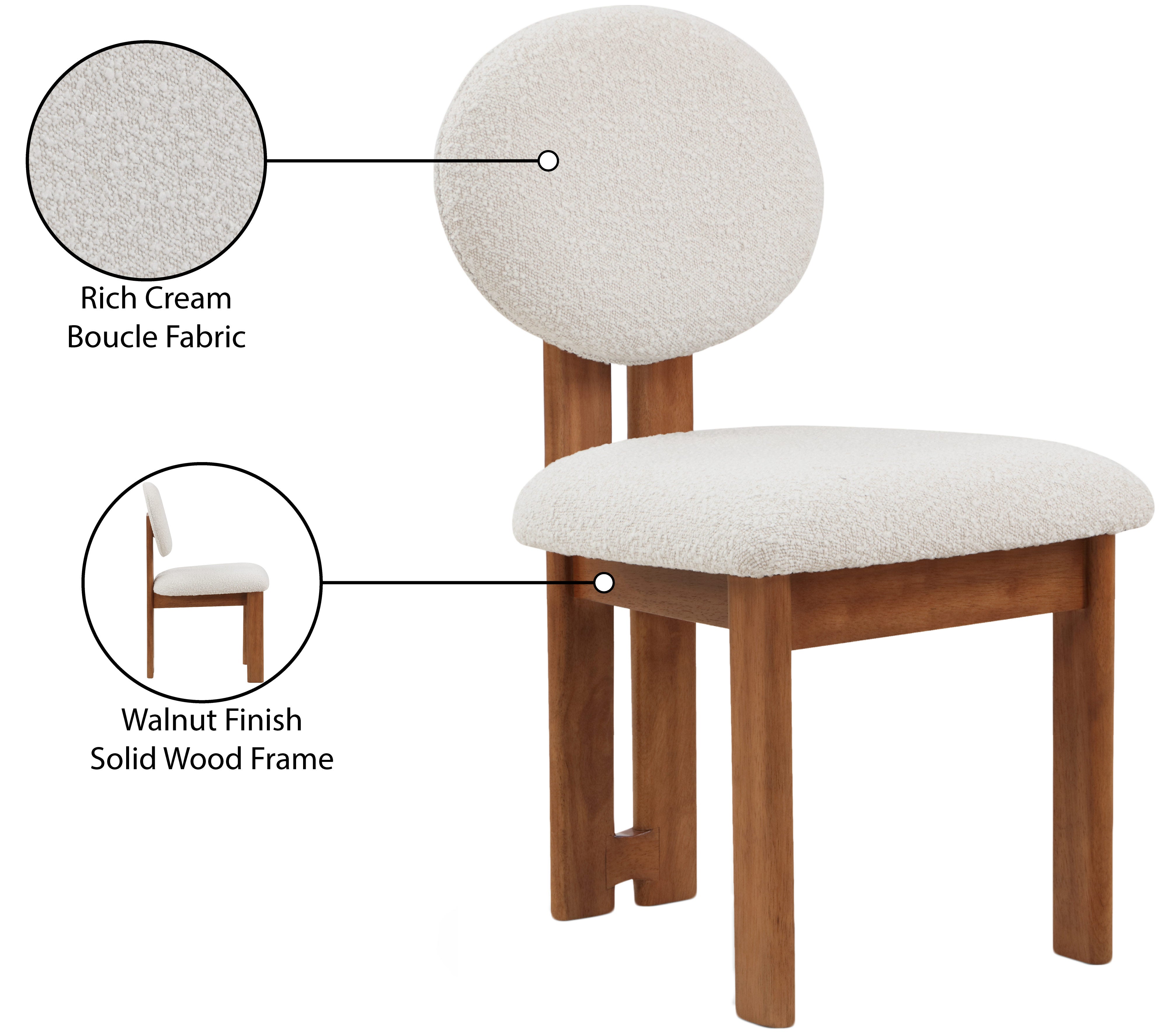 Chaise de restauration en tissu napa boucle
