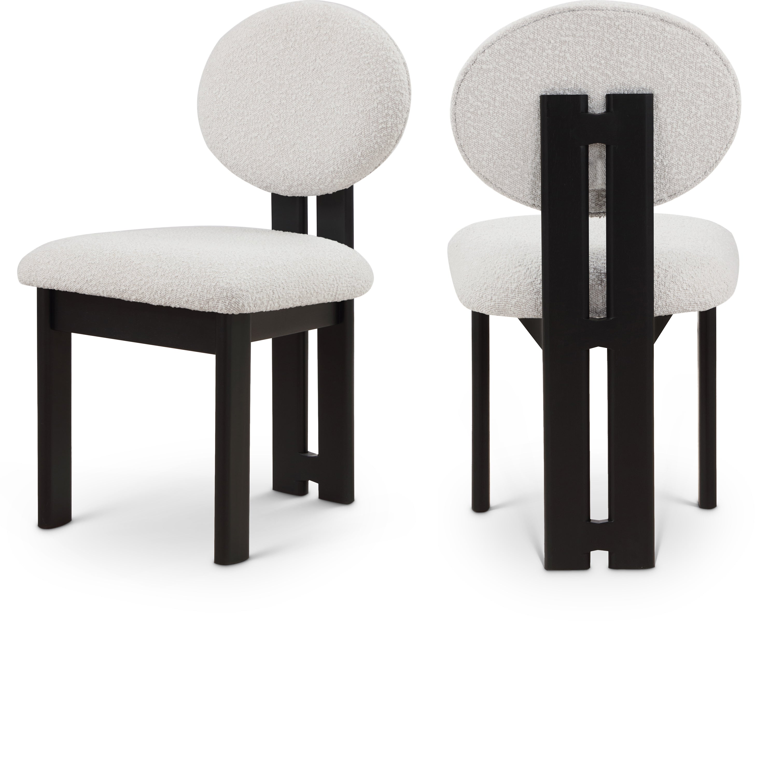 Chaise de restauration en tissu napa boucle