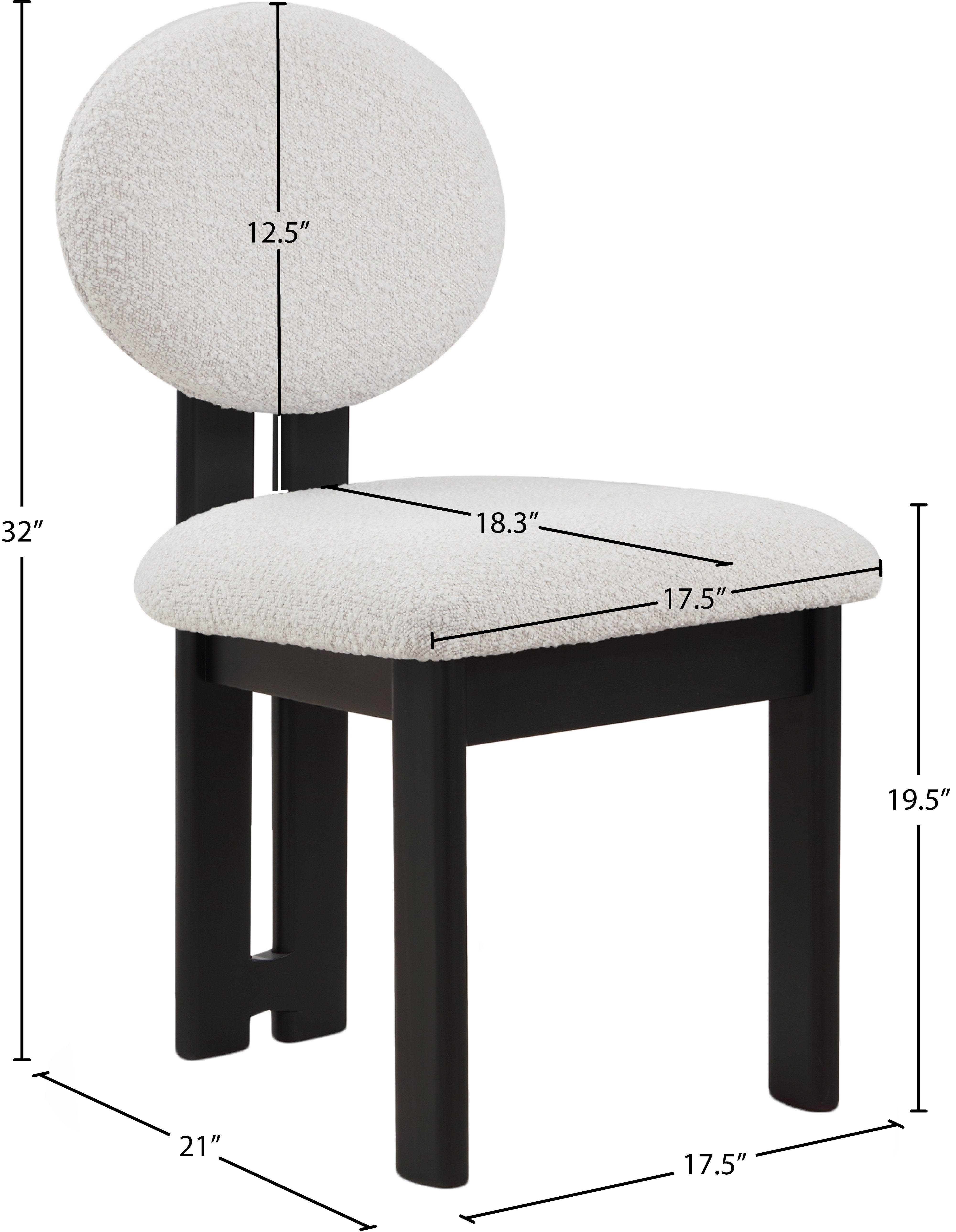 Chaise de restauration en tissu napa boucle