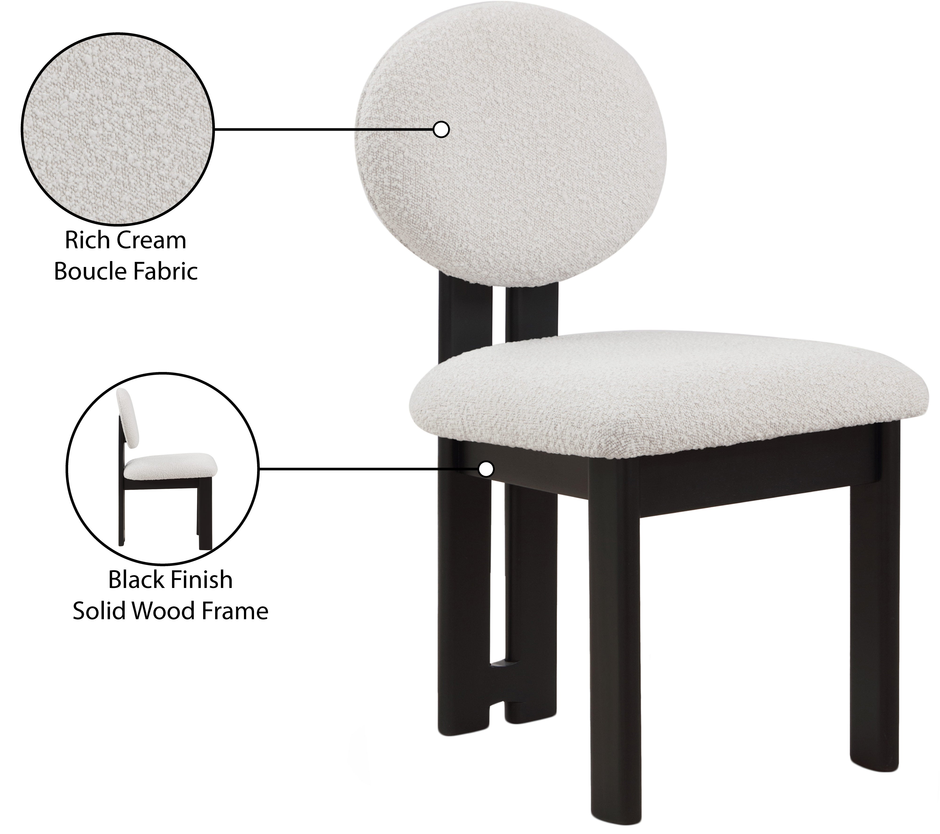 Chaise de restauration en tissu napa boucle