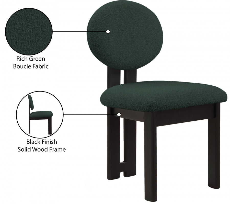 Chaise de restauration en tissu napa boucle