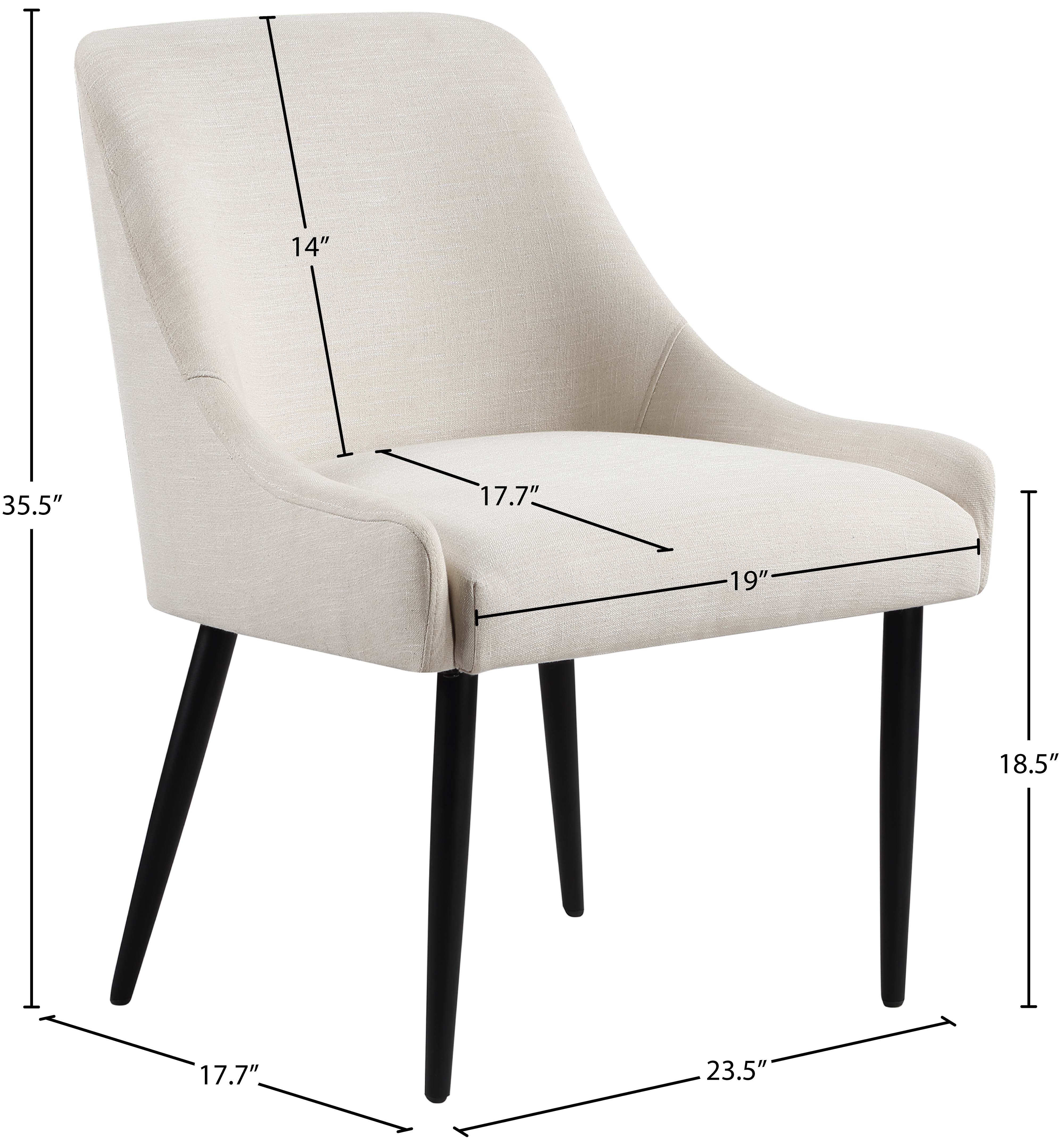 Chaise de salle à manger en tissu texturé en lin Camden
