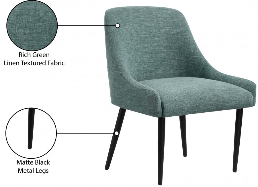 Chaise de salle à manger en tissu texturé en lin Camden