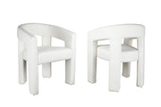 Chaise d'appoint Bella en tissu blanc | Design sculptural et moderne