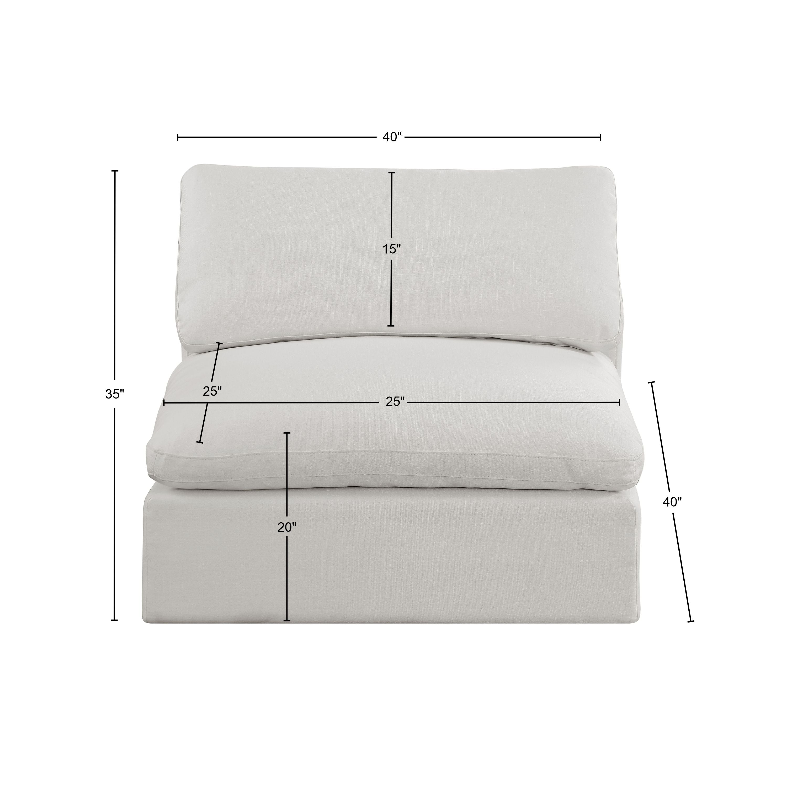 Chaise sans accoudoirs en tissu texturé en lin Comfy