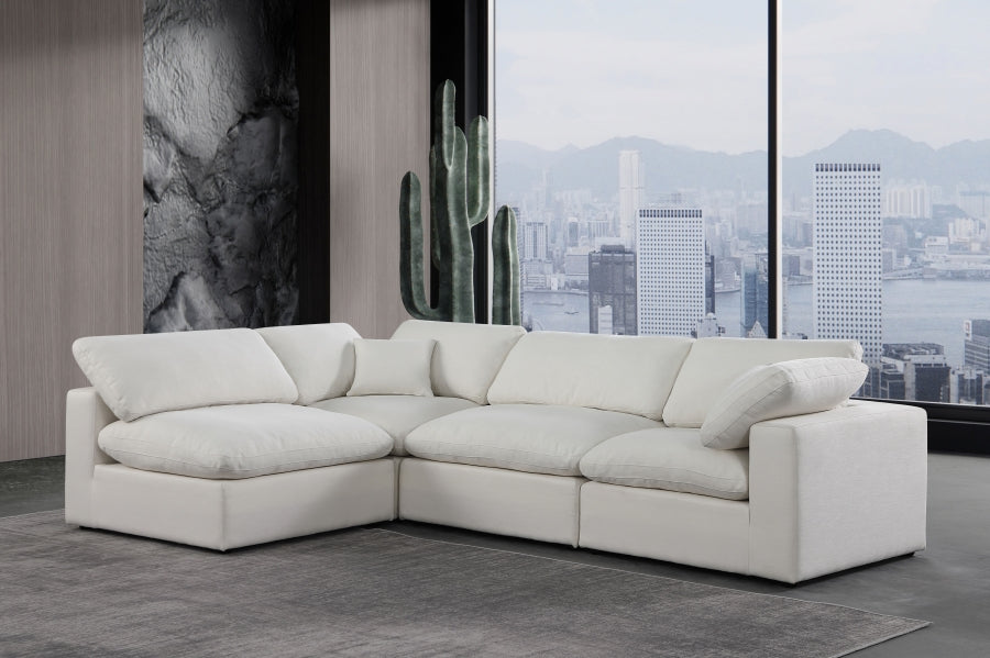 Canapé sectionnel confortable en tissu texturé en lin