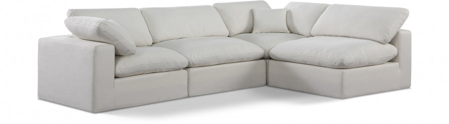 Canapé sectionnel confortable en tissu texturé en lin