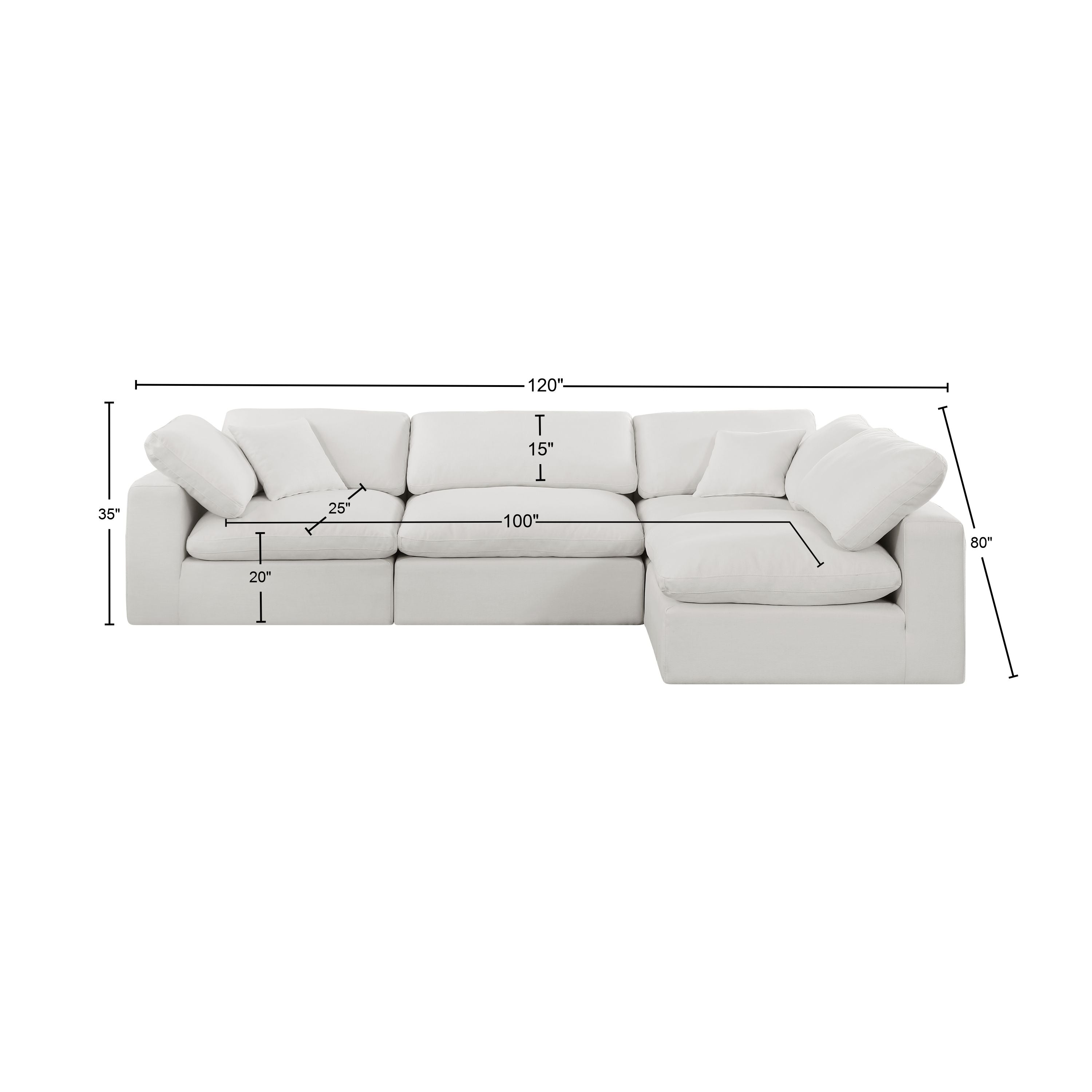 Canapé sectionnel confortable en tissu texturé en lin