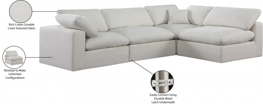 Canapé sectionnel confortable en tissu texturé en lin