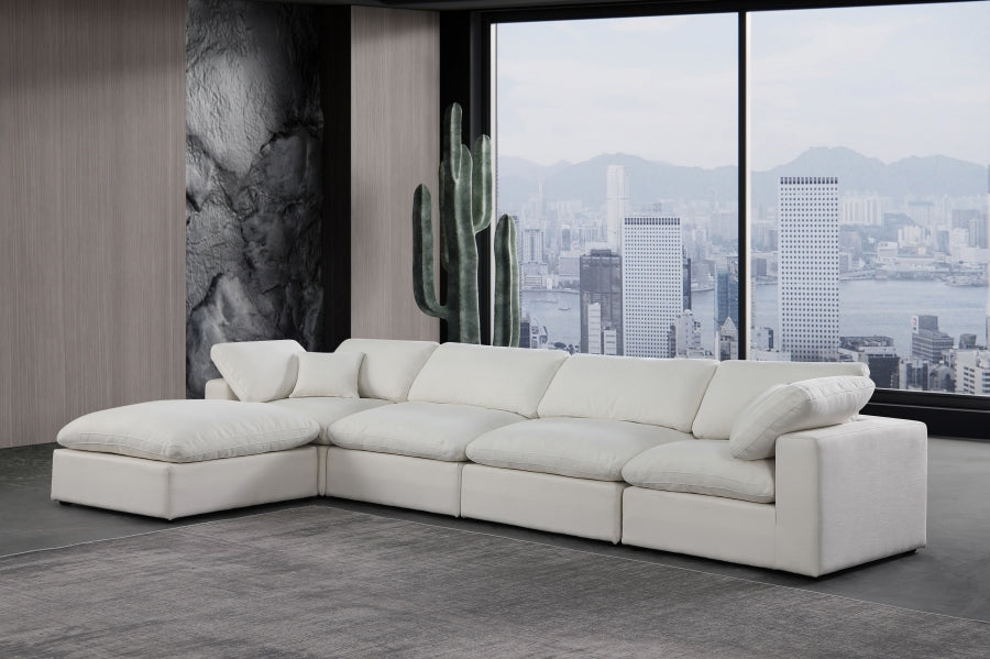 Canapé sectionnel confortable en tissu texturé en lin