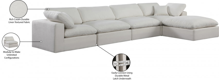 Canapé sectionnel confortable en tissu texturé en lin