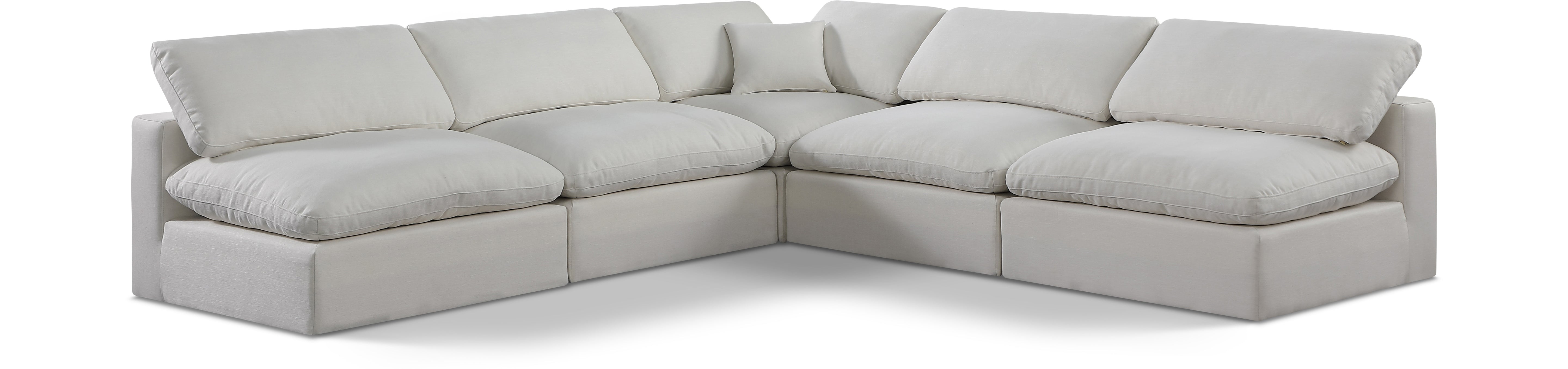 Canapé sectionnel confortable en tissu texturé en lin