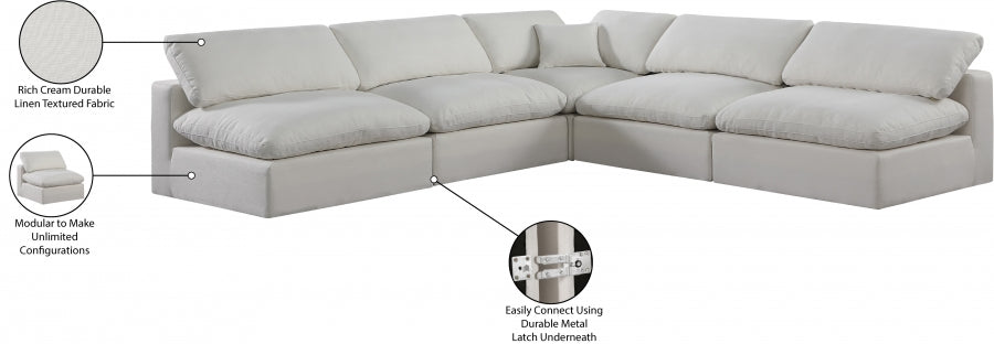 Canapé sectionnel confortable en tissu texturé en lin