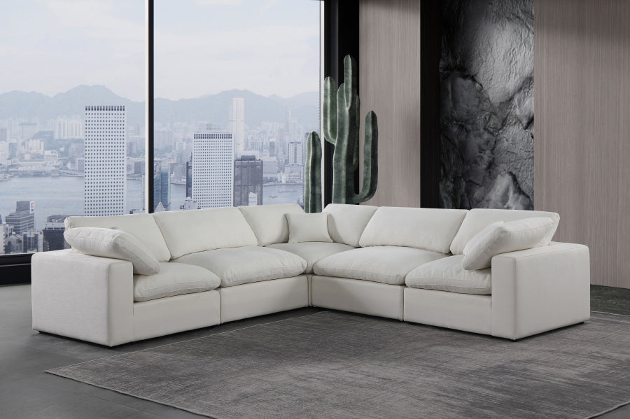 Canapé sectionnel confortable en tissu texturé en lin