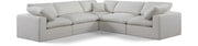 Canapé sectionnel confortable en tissu texturé en lin