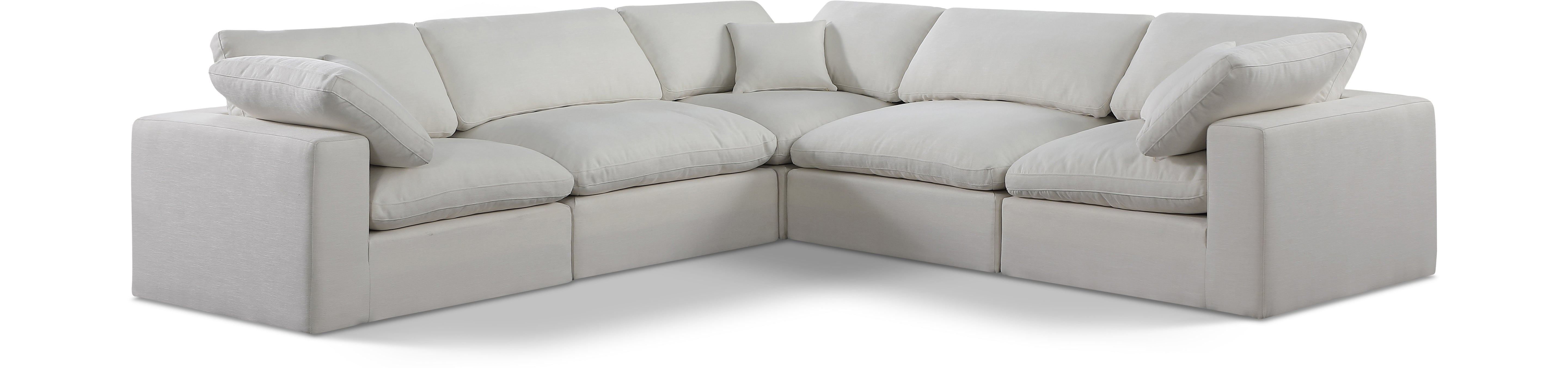 Canapé sectionnel confortable en tissu texturé en lin