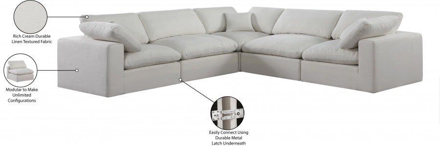 Canapé sectionnel confortable en tissu texturé en lin