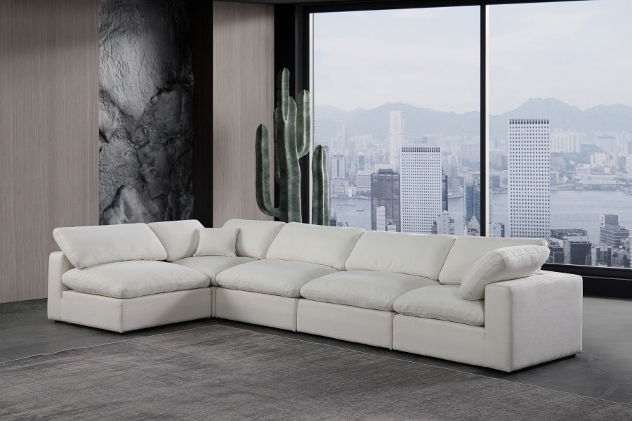 Canapé sectionnel confortable en tissu texturé en lin