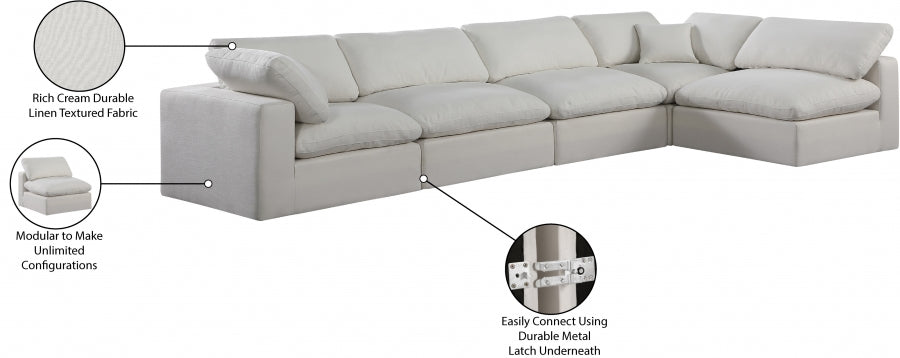 Canapé sectionnel confortable en tissu texturé en lin