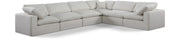 Canapé sectionnel confortable en tissu texturé en lin