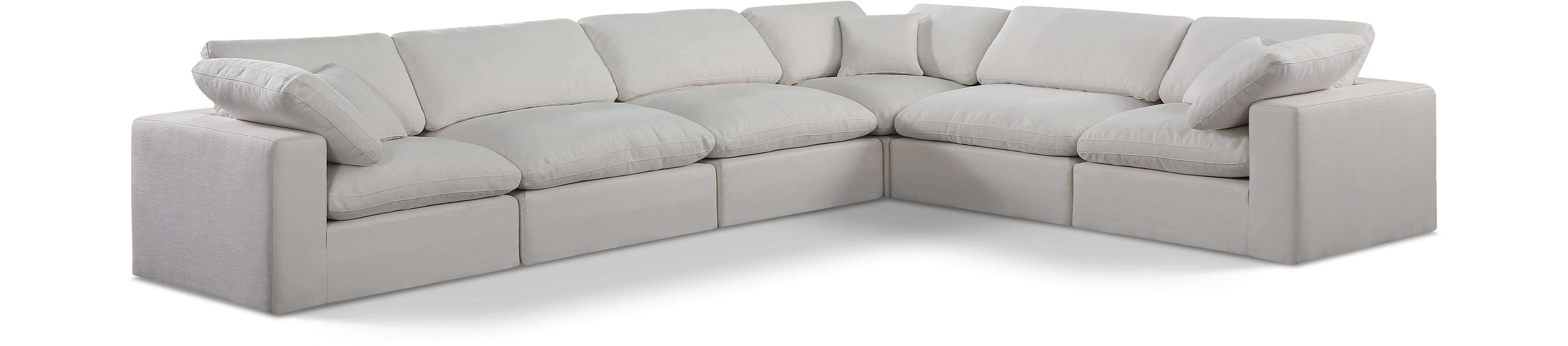 Canapé sectionnel confortable en tissu texturé en lin