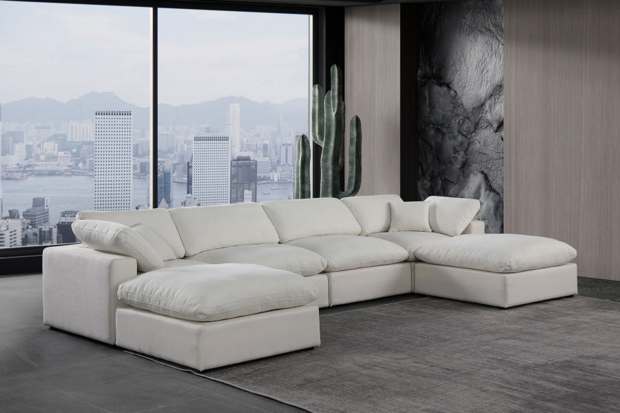 Canapé sectionnel confortable en tissu texturé en lin