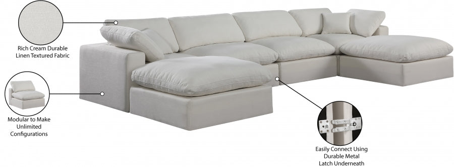 Canapé sectionnel confortable en tissu texturé en lin