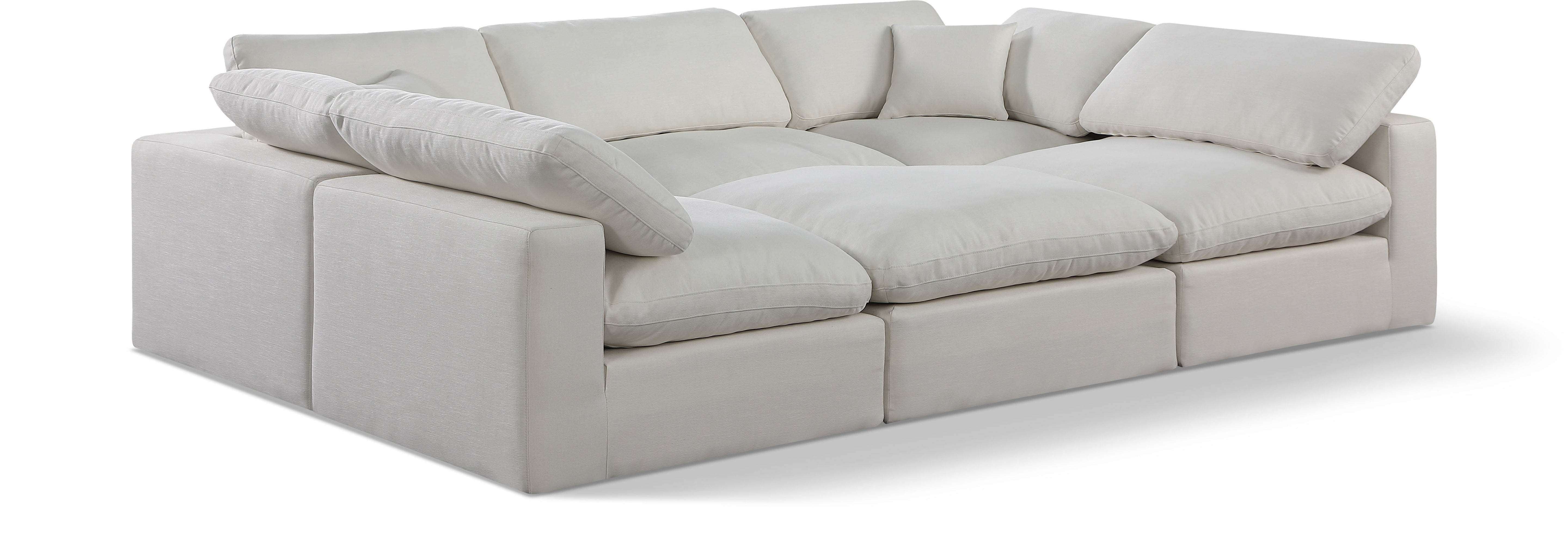 Canapé sectionnel confortable en tissu texturé en lin