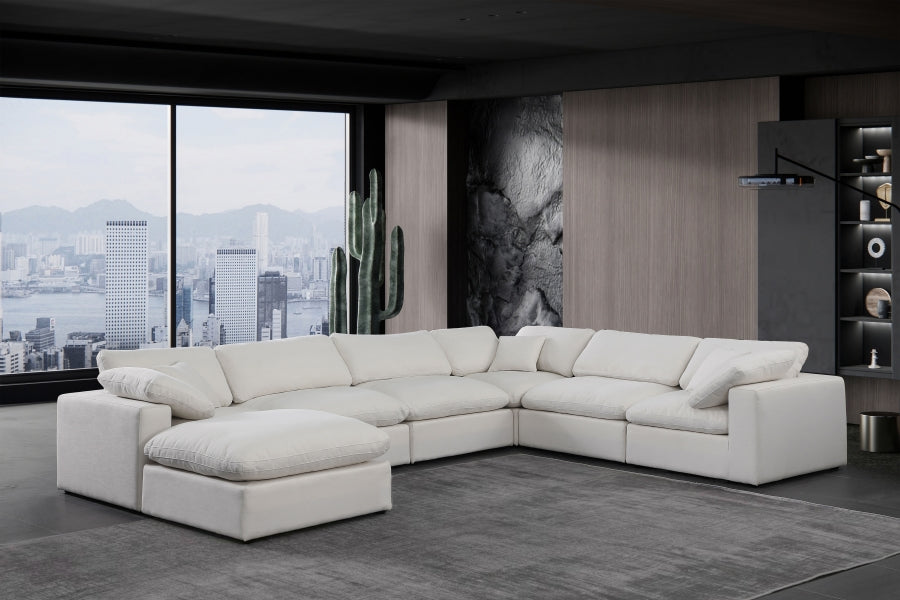 Canapé sectionnel confortable en tissu texturé en lin