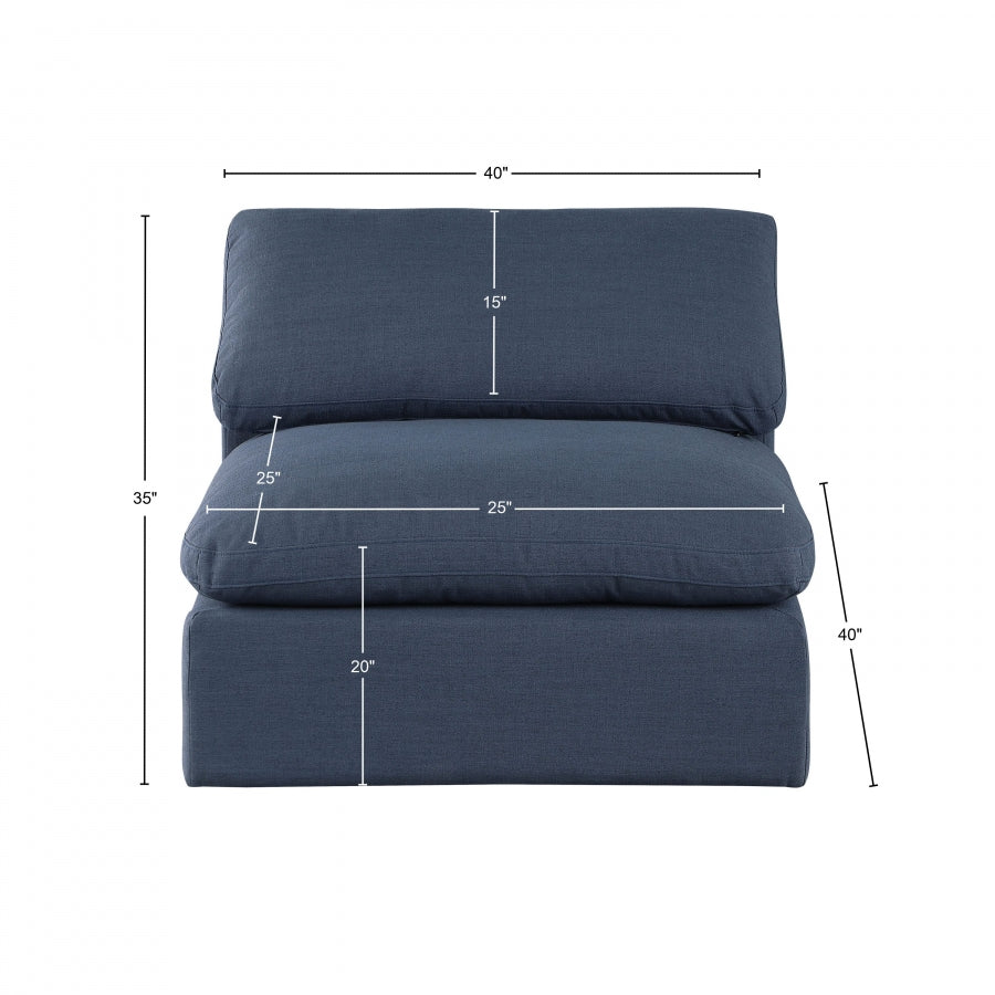 Chaise sans accoudoirs en tissu texturé en lin Comfy