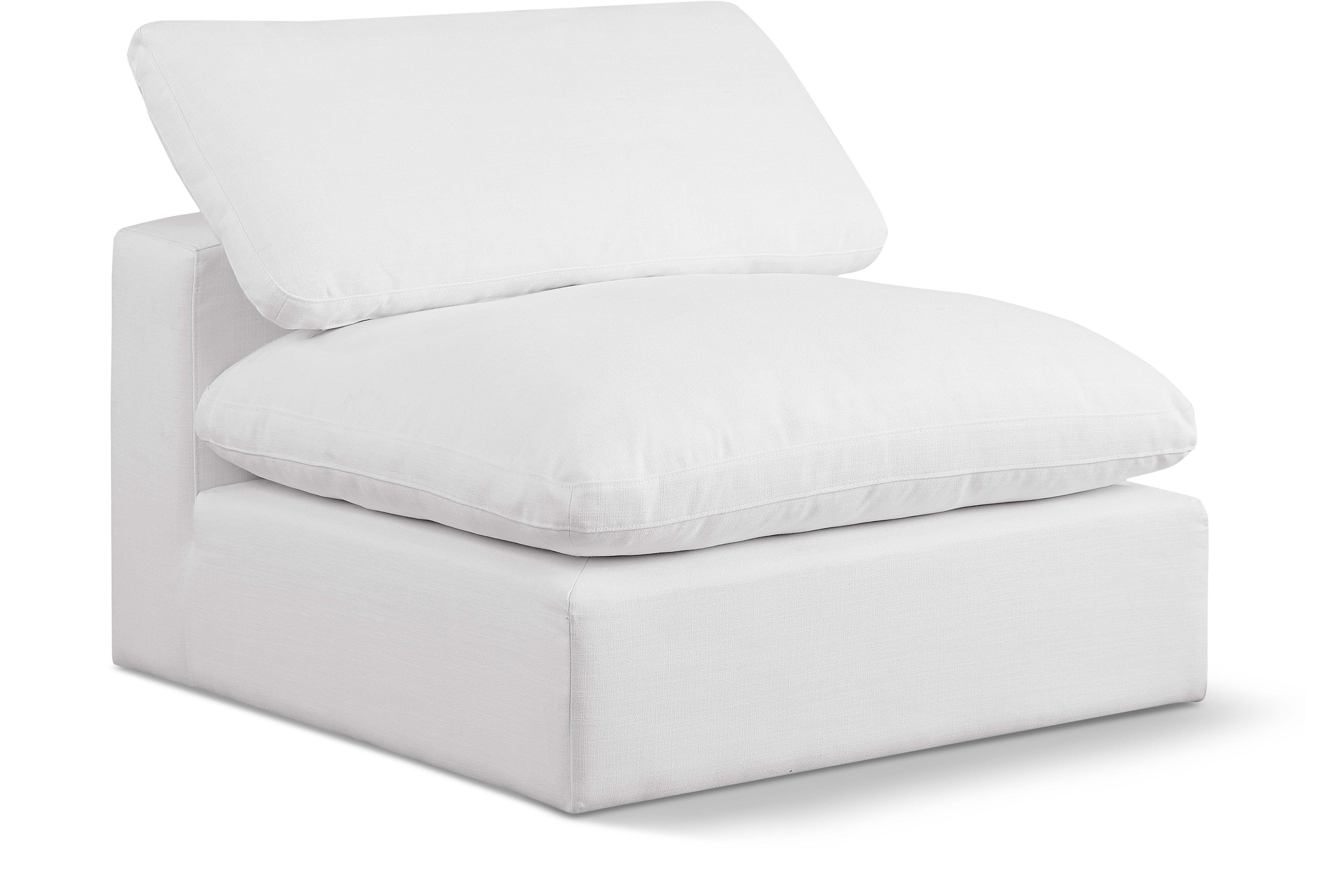 Chaise sans accoudoirs en tissu texturé en lin Comfy