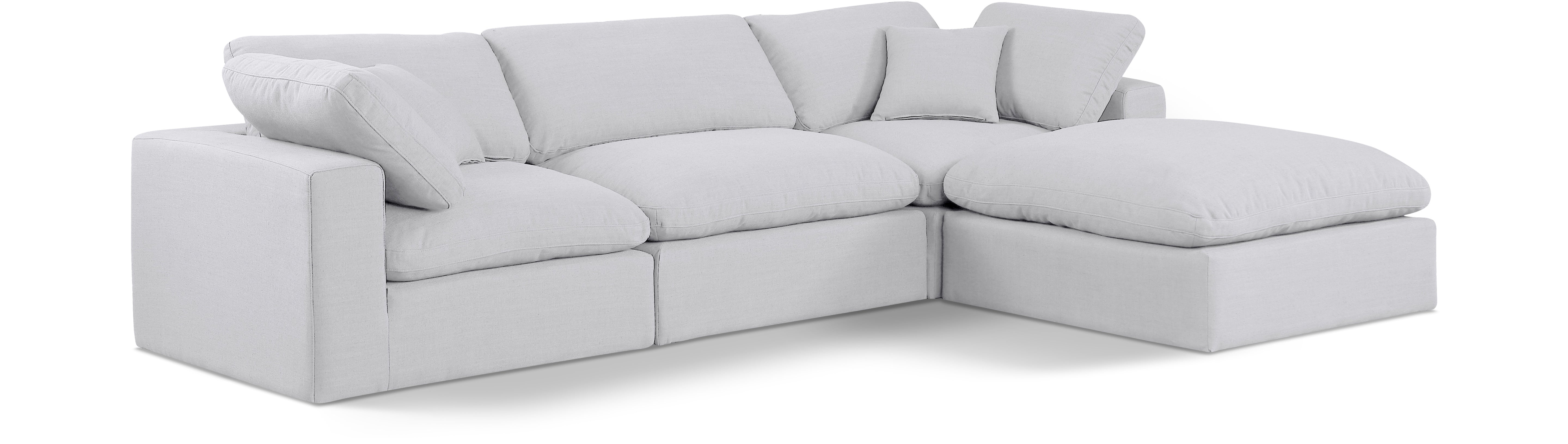 Canapé sectionnel confortable en tissu texturé en lin
