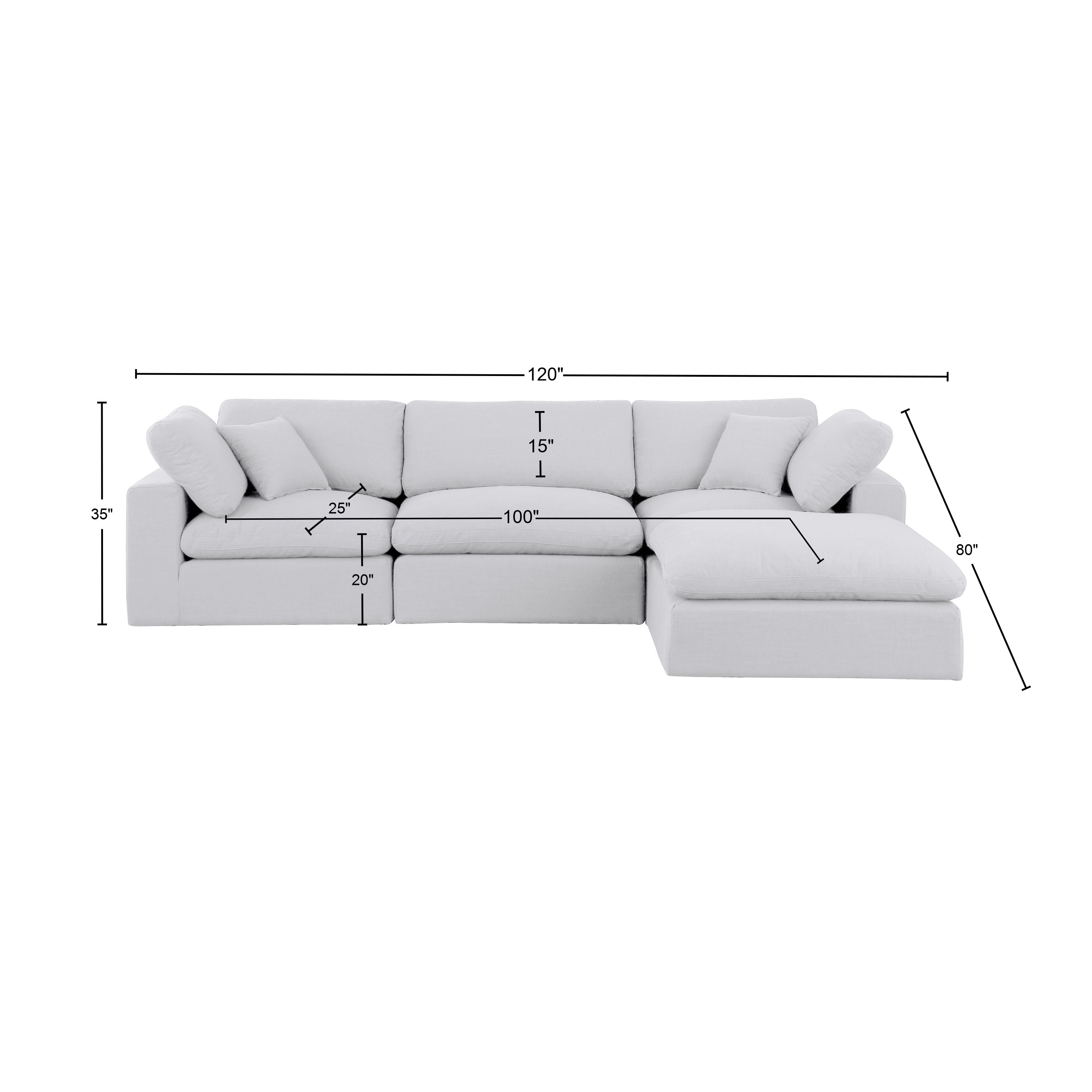 Canapé sectionnel confortable en tissu texturé en lin