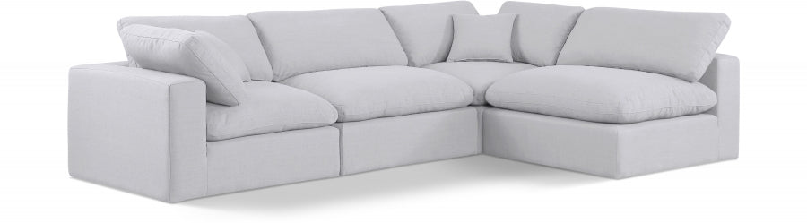 Canapé sectionnel confortable en tissu texturé en lin