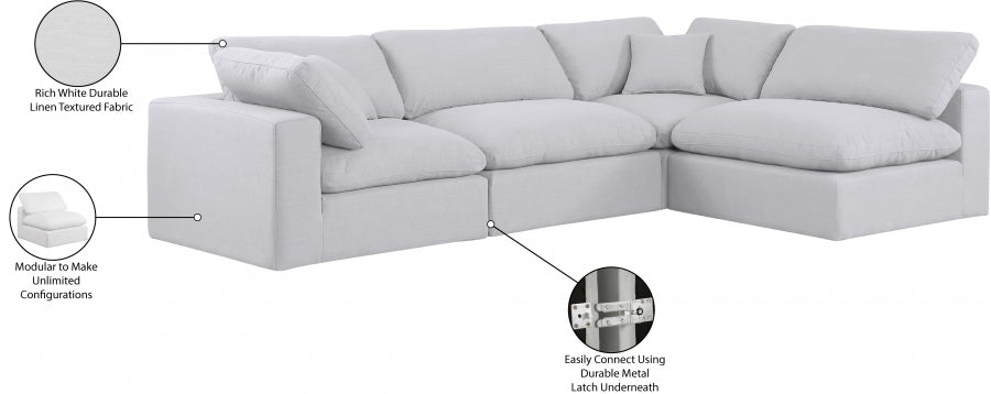 Canapé sectionnel confortable en tissu texturé en lin