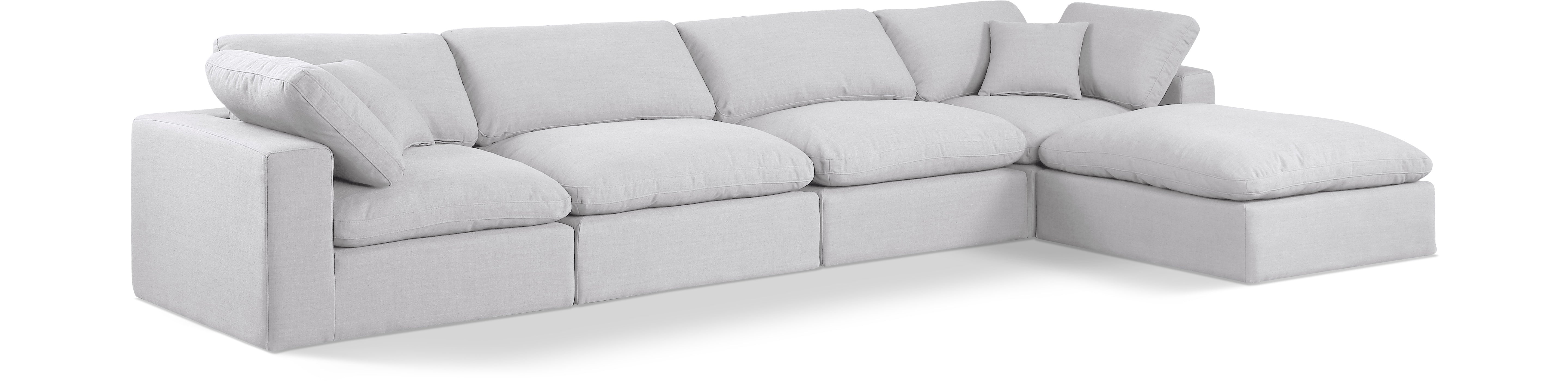 Canapé sectionnel confortable en tissu texturé en lin