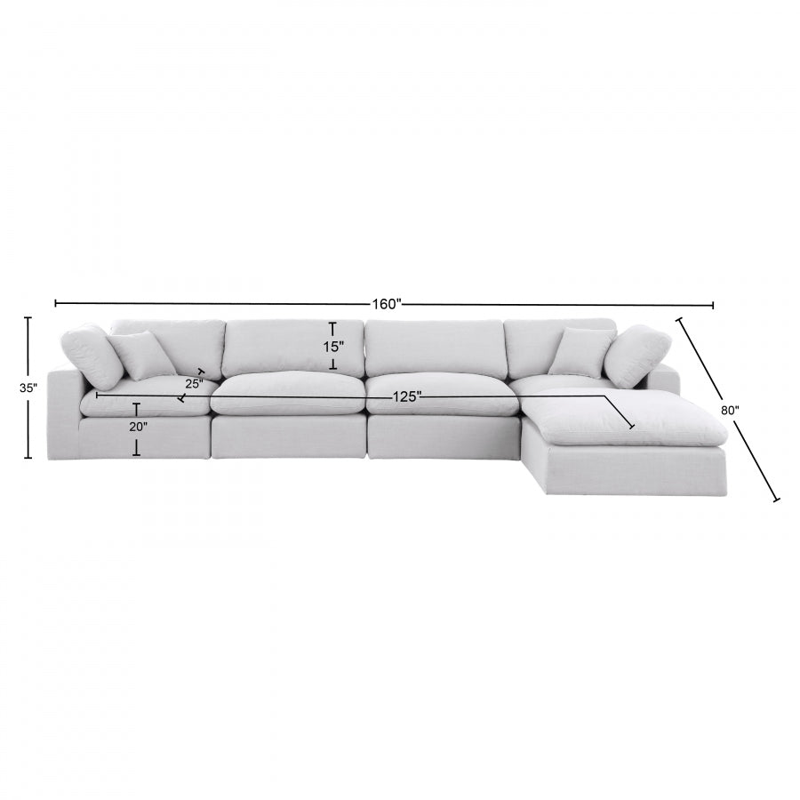 Canapé sectionnel confortable en tissu texturé en lin