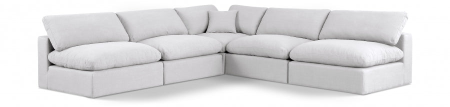 Canapé sectionnel confortable en tissu texturé en lin
