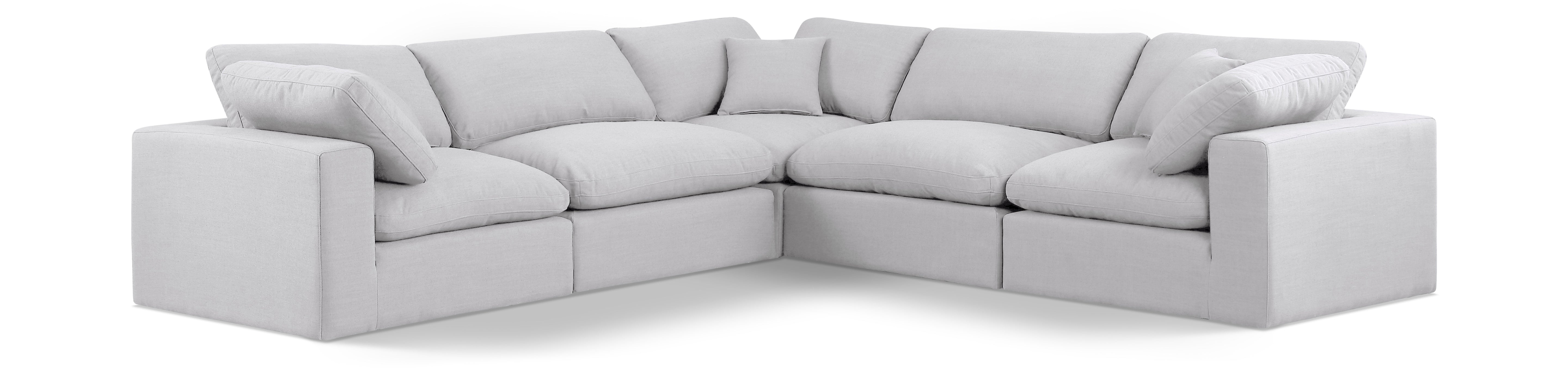 Canapé sectionnel confortable en tissu texturé en lin