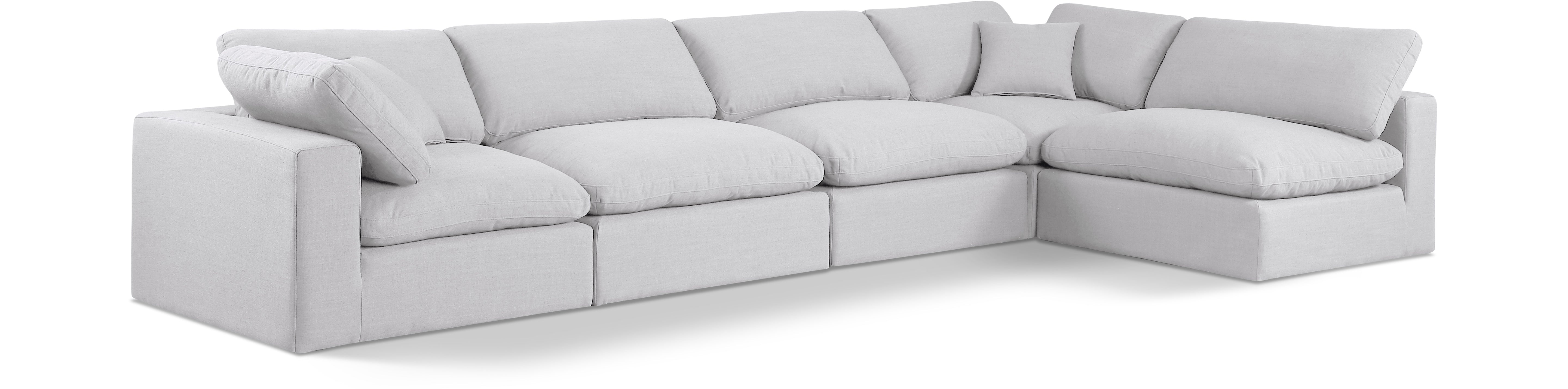 Canapé sectionnel confortable en tissu texturé en lin