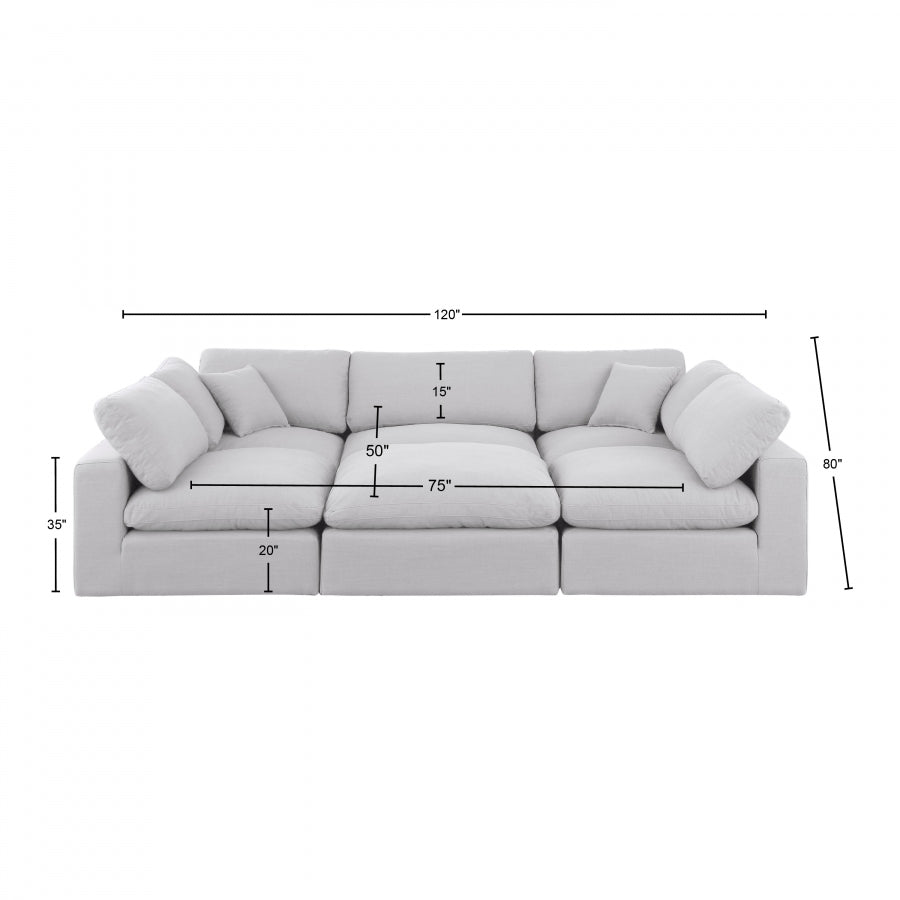 Canapé sectionnel confortable en tissu texturé en lin