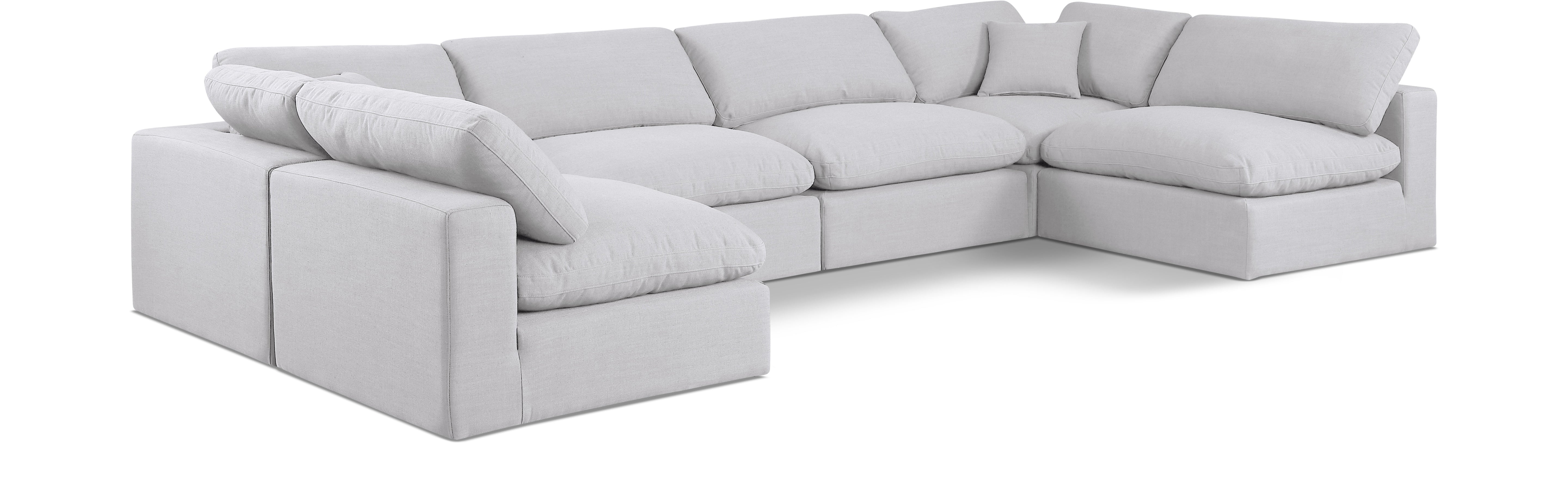 Canapé sectionnel confortable en tissu texturé en lin