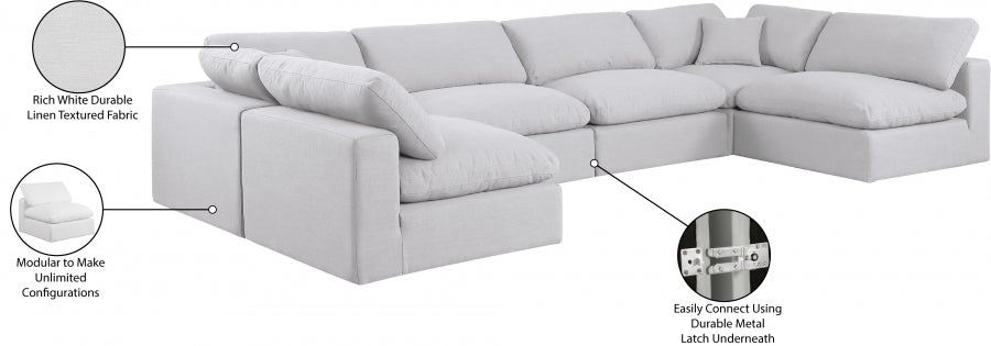 Canapé sectionnel confortable en tissu texturé en lin
